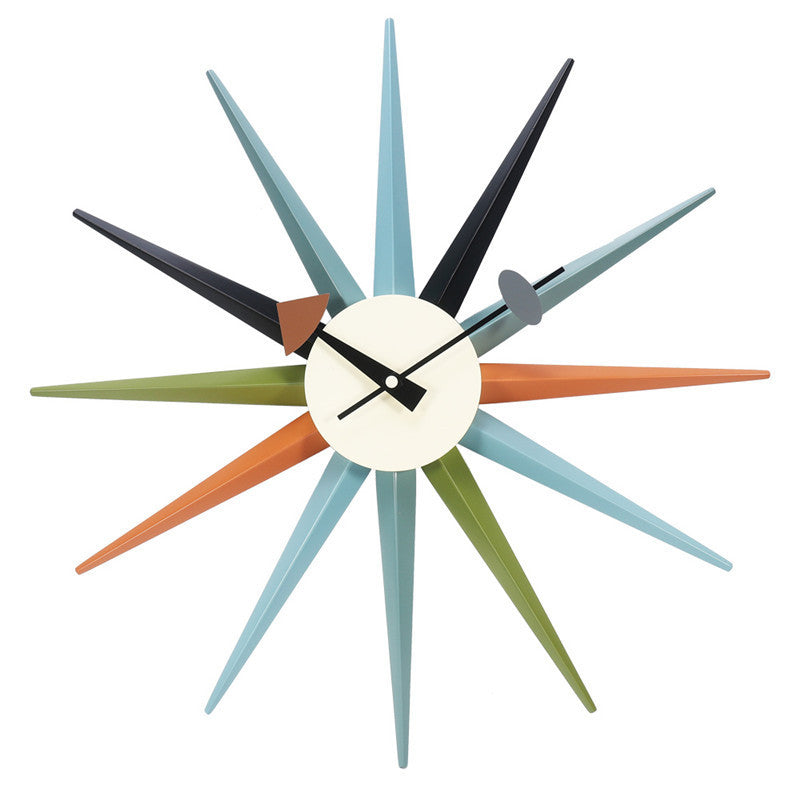 Mid-Century Starburst Wall Clock – Retro Beech Wood Design (Premium Edition)