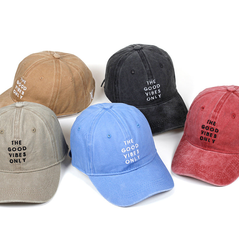 Retro Washed Cotton Baseball Cap – Embroidered Vintage Style, Unisex Adjustable