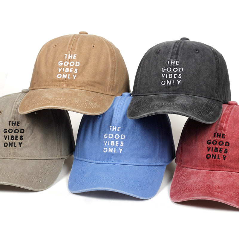 Retro Washed Cotton Baseball Cap – Embroidered Vintage Style, Unisex Adjustable