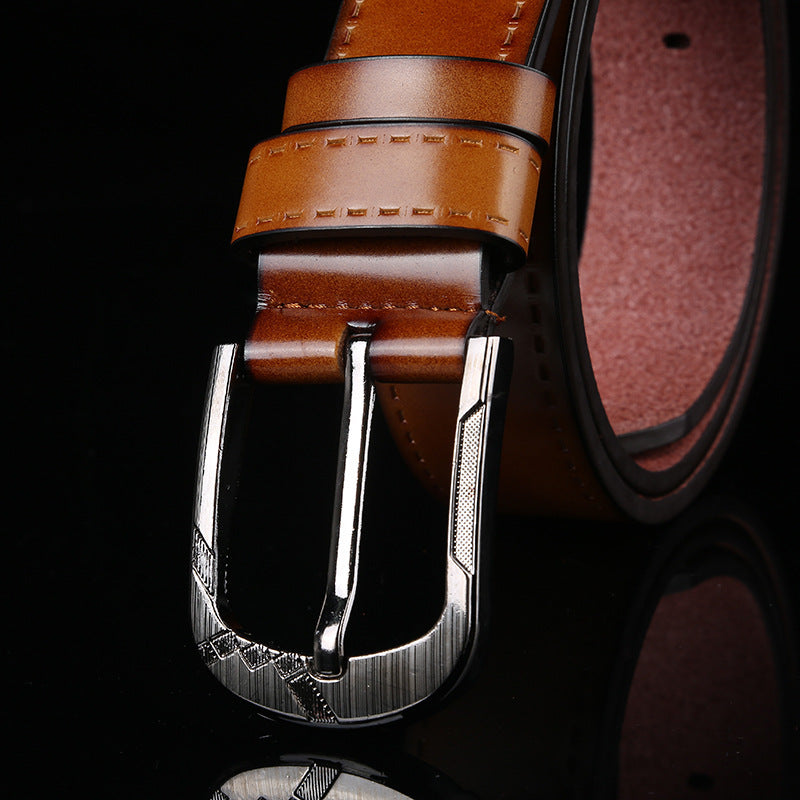 Retro Microfiber Leather Belt – Vintage Style Adjustable Pin Buckle