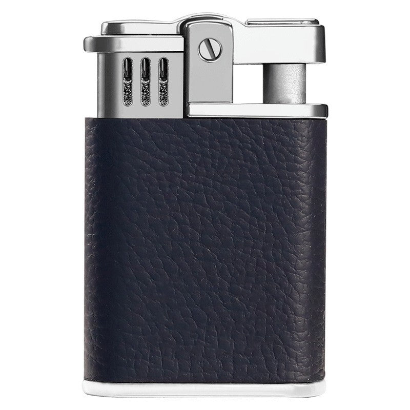 Retro Leather-Wrapped Kerosene Lighter – Vintage Flint Wheel Windproof Design