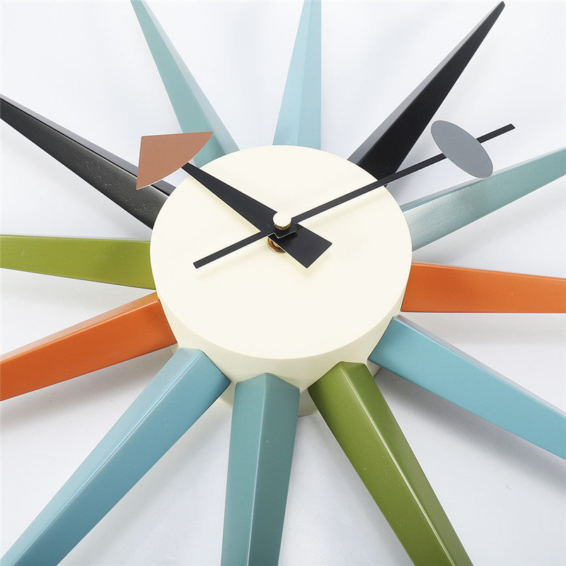 Mid-Century Starburst Wall Clock – Retro Beech Wood Design (Premium Edition)