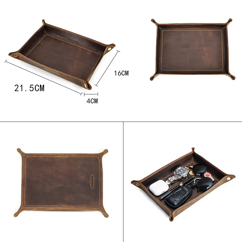 Large valet tray size diagram showing 21.5 by 16 by 4 cm