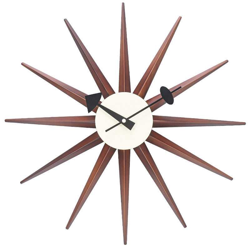 Mid-Century Starburst Wall Clock – Retro Beech Wood Design (Premium Edition)