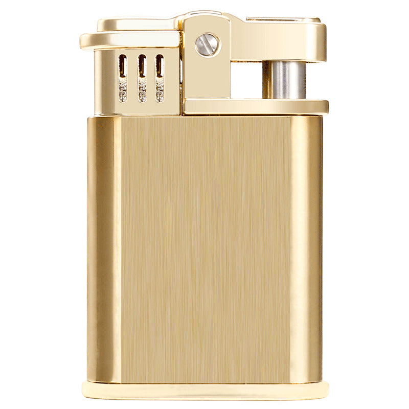 Retro Leather-Wrapped Kerosene Lighter – Vintage Flint Wheel Windproof Design