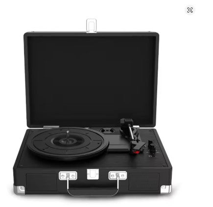 Portable Vintage Suitcase Turntable (Maio C210) — 3-Speed, Bluetooth TX/RX, Built-In Speakers