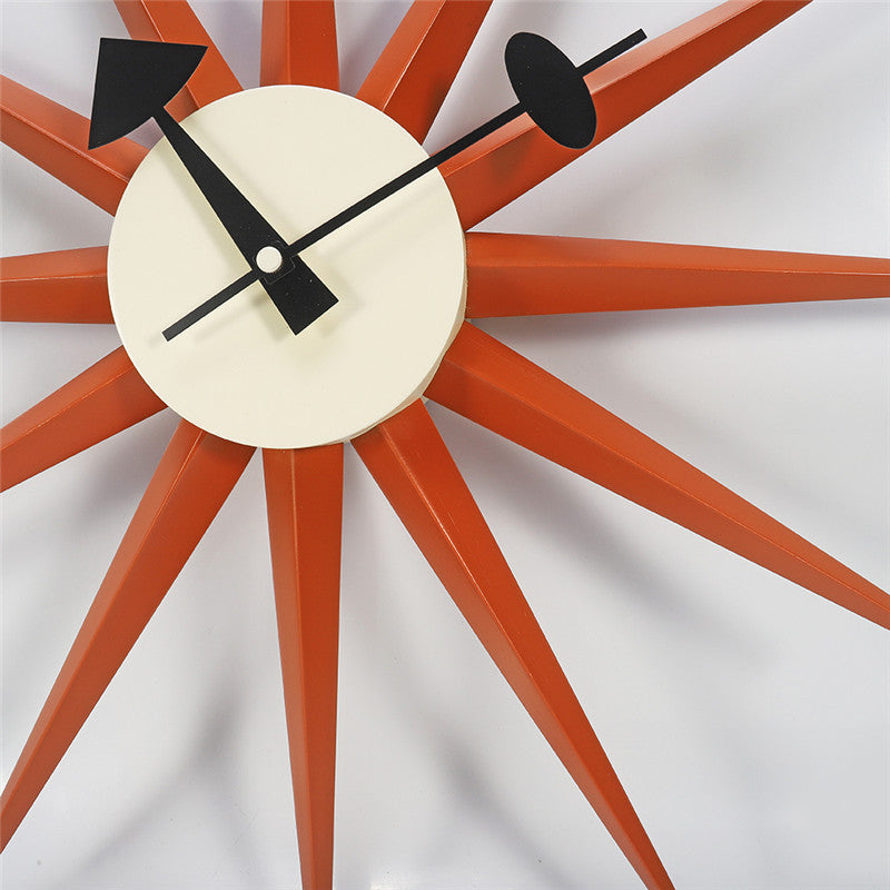 Mid-Century Starburst Wall Clock – Retro Beech Wood Design (Premium Edition)
