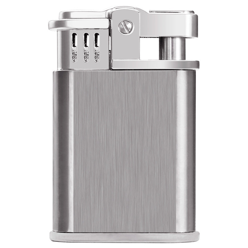 Retro Leather-Wrapped Kerosene Lighter – Vintage Flint Wheel Windproof Design