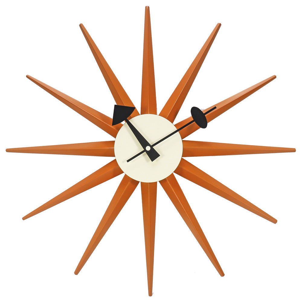Mid-Century Starburst Wall Clock – Retro Beech Wood Design (Premium Edition)