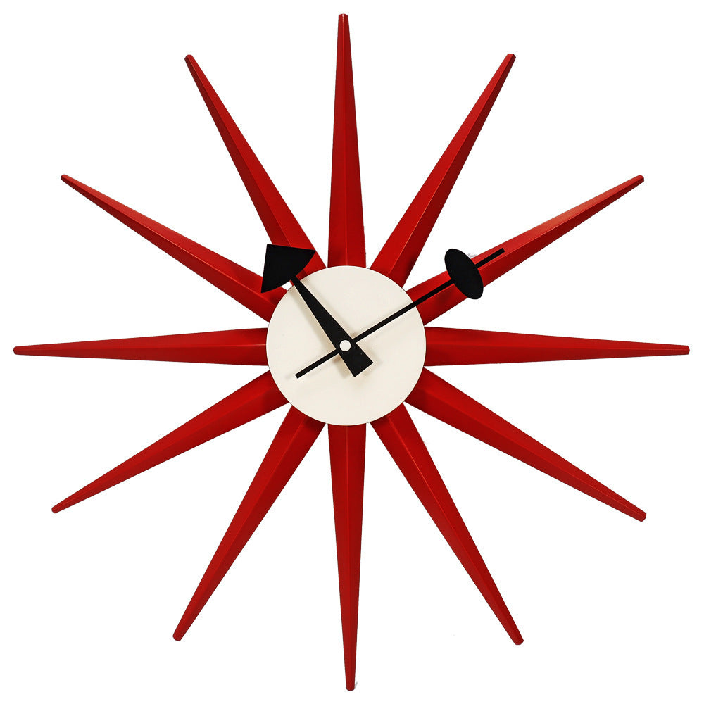 Mid-Century Starburst Wall Clock – Retro Beech Wood Design (Premium Edition)