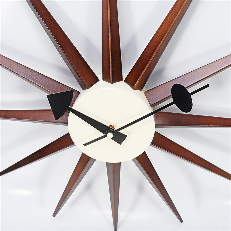 Mid-Century Starburst Wall Clock – Retro Beech Wood Design (Premium Edition)